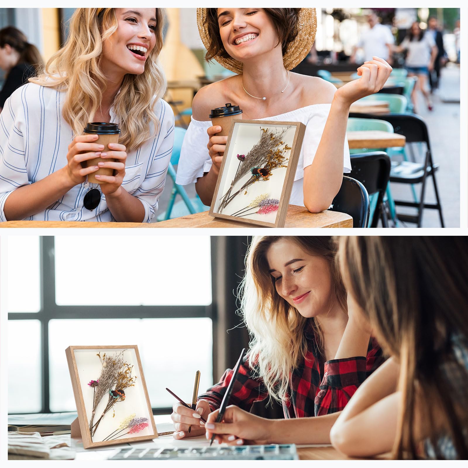 Ripeng 16 Pack Shadow Box Frame Display Case Picture Frame for Wedding Bouquet, Teacher Appreciation Crafts, Photos, Ticket, Chr